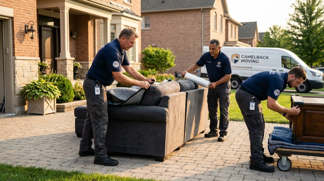 Large estate moving crew wrapping furniture in Ridley Park, PA