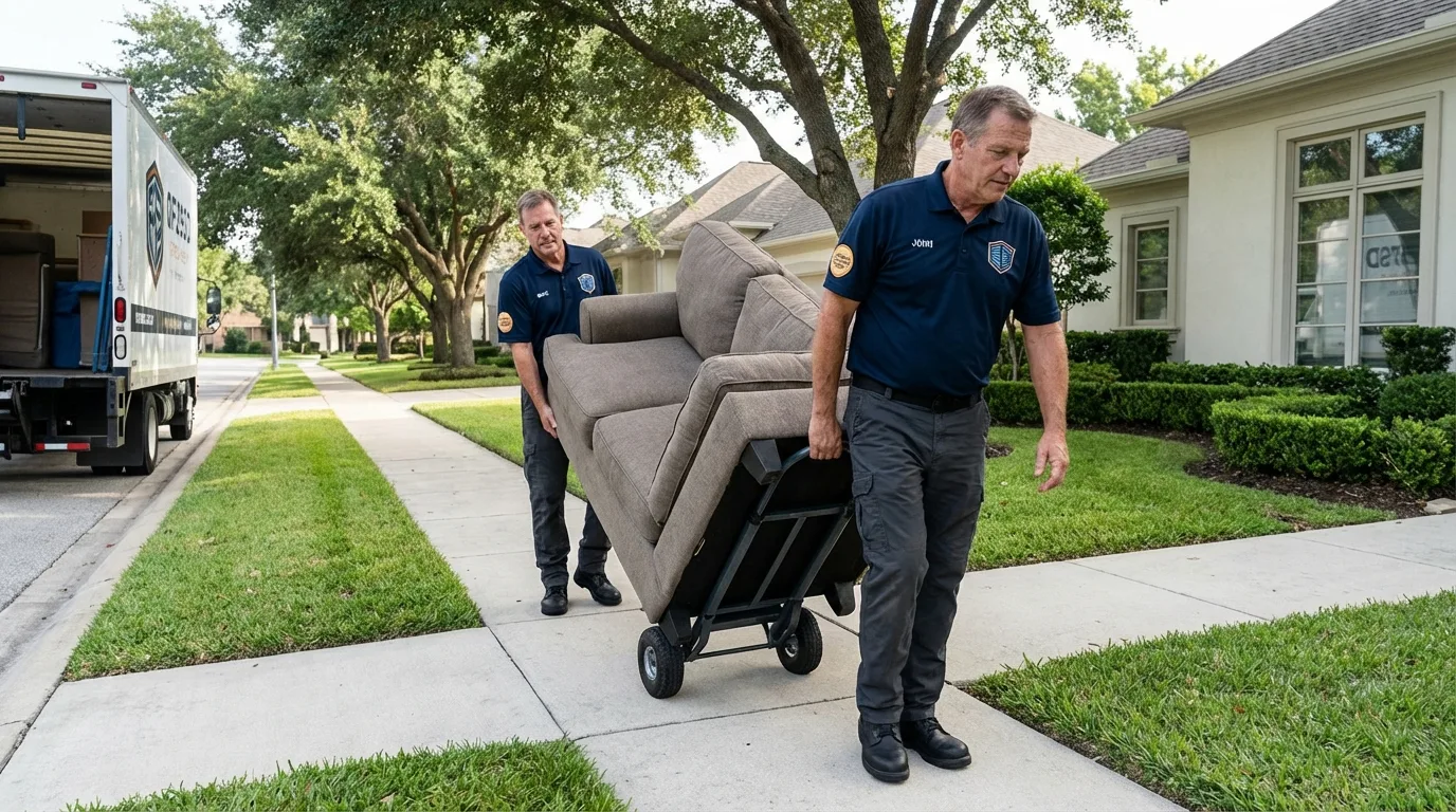 Local residential moving crew loading furniture in Ridley Park, PA